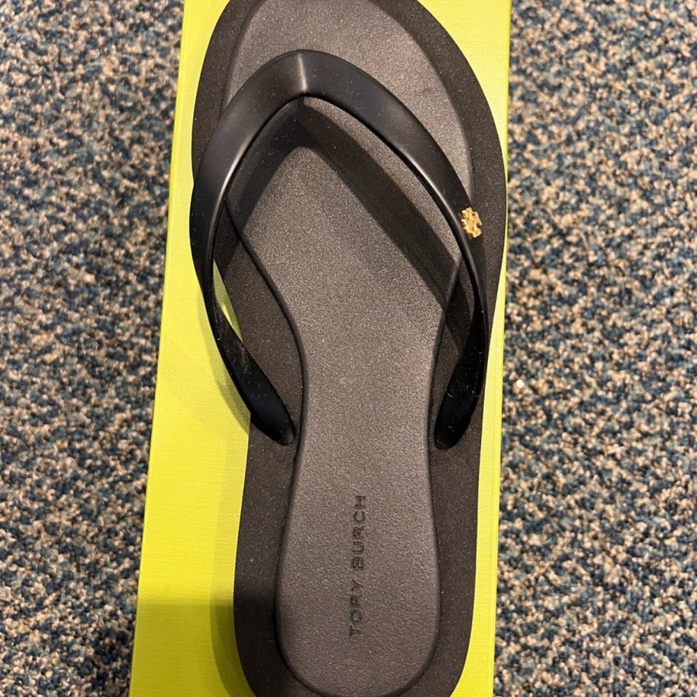 Tory Burch Kira Padded Flip Flop Black Sandals